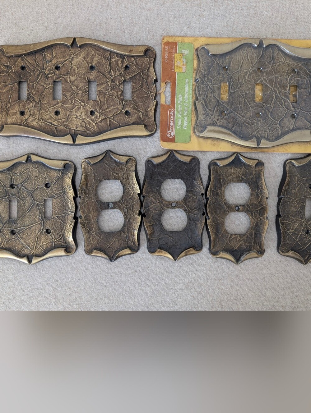 Lot of Vintage Amerock Carriage House Metal Light Switch Plate Outlet Covers